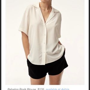 Babaton Rorik Blouse. 100% Silk. Light Birch. XXS